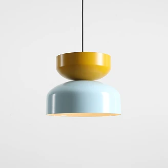 Hengende Lampe <strong>Grindo</strong>  Mørk Lyserosa, Sennepsgul