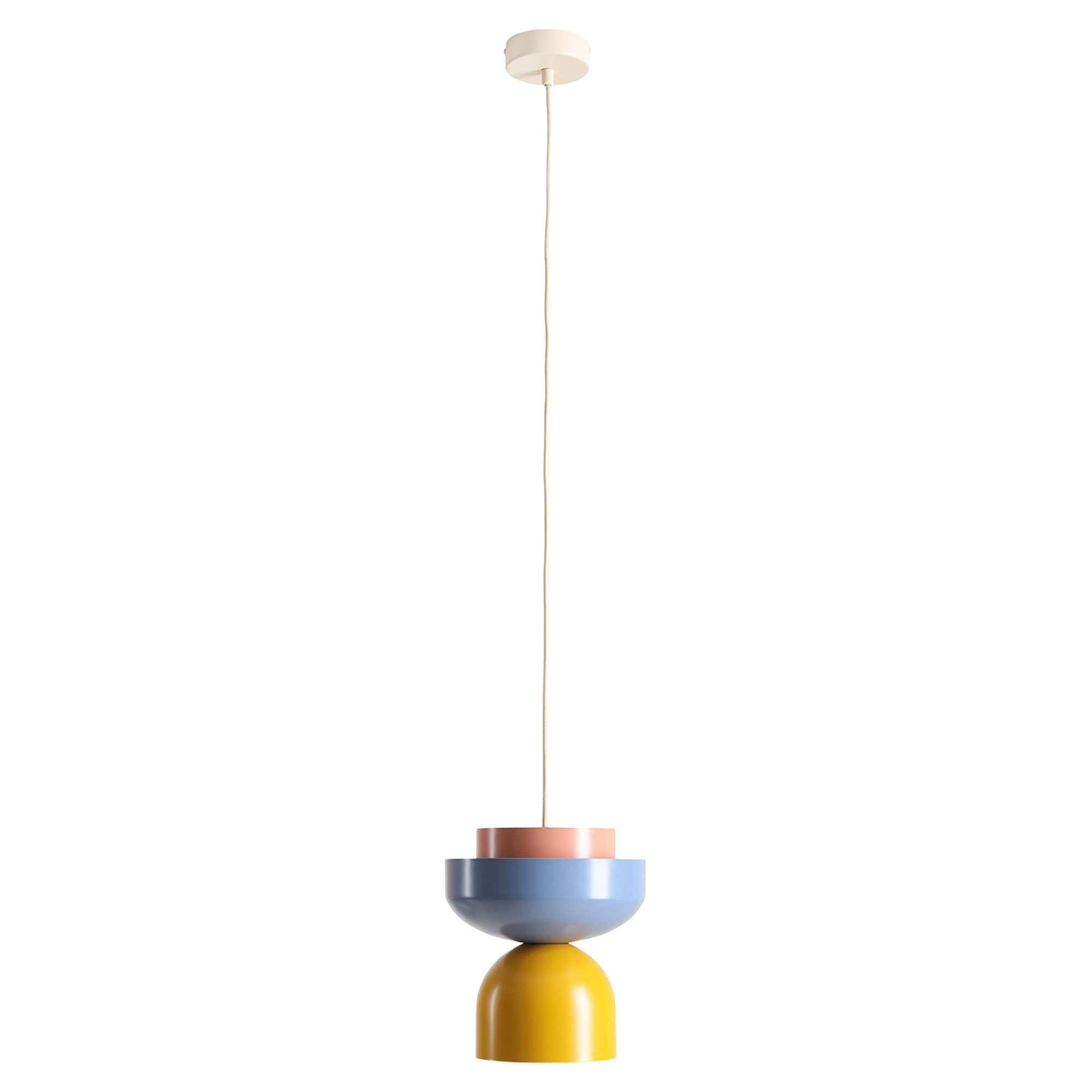 Hengende Lampe Tindri Dueblå, Sennepsgul