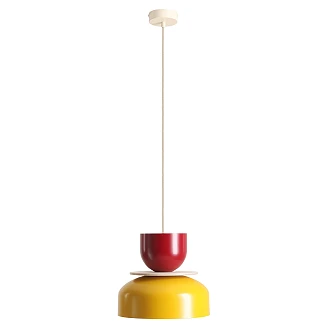 Hengende Lampe <strong>Svelo</strong>  Lys Sennepsgul, Vinrød