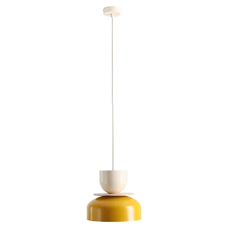 Hengende Lampe <strong>Svelo</strong>  Sennepsgul, Kremhvit