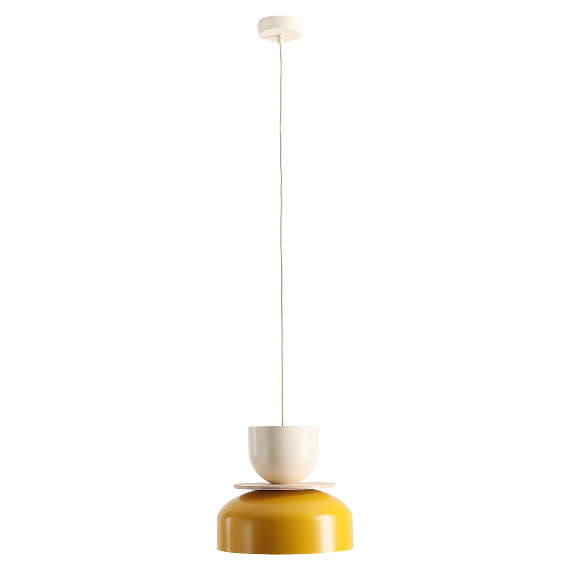 Hengende Lampe Svelo Sennepsgul, Kremhvit