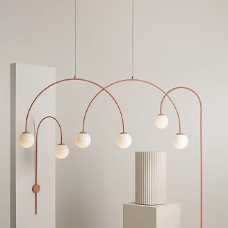 Hengende Lampe <strong>Klinty</strong>  Fire Korall 149 cm