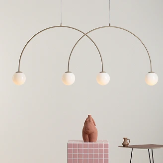 Hengende Lampe <strong>Klinty</strong>  Fire Beige 149 cm