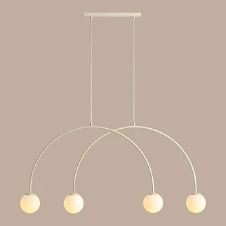 Hengende Lampe <strong>Klinty</strong>  Fire Kremhvit 130 cm