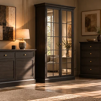 Garderobe Halma Svart Grafitt, Artisan Eik 55.5x102.5 cm