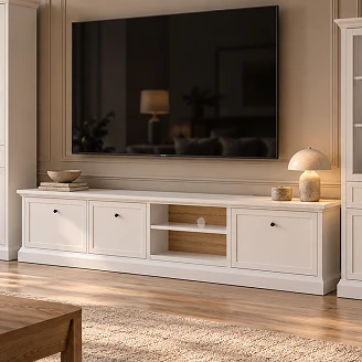 TV-Benk Halma Hvit Opal, Artisan Eik 39.5x206 cm