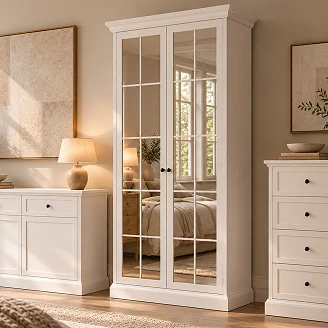 Garderobe Halma Hvit Opal, Artisan Eik 55.5x102.5 cm