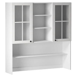 Overskap Florda Andersen Furu, Hvit med Glass 32x120 cm