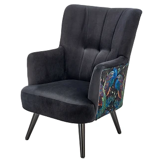 Lenestol Laddix Svart 82x67 cm