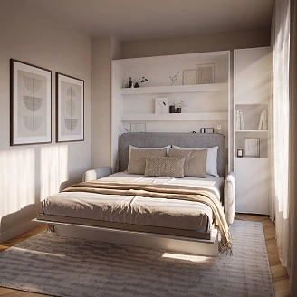 Lenart Sammenleggbar veggseng <strong>Bed Concept</strong>  Hvit 151x218 cm