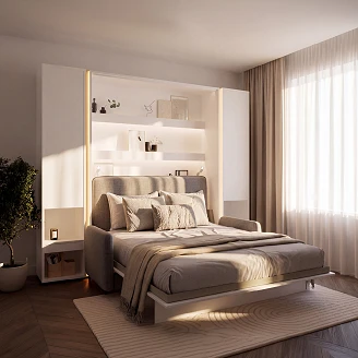 Lenart Sammenleggbar veggseng <strong>Bed Concept</strong>  Hvit 131x218 cm