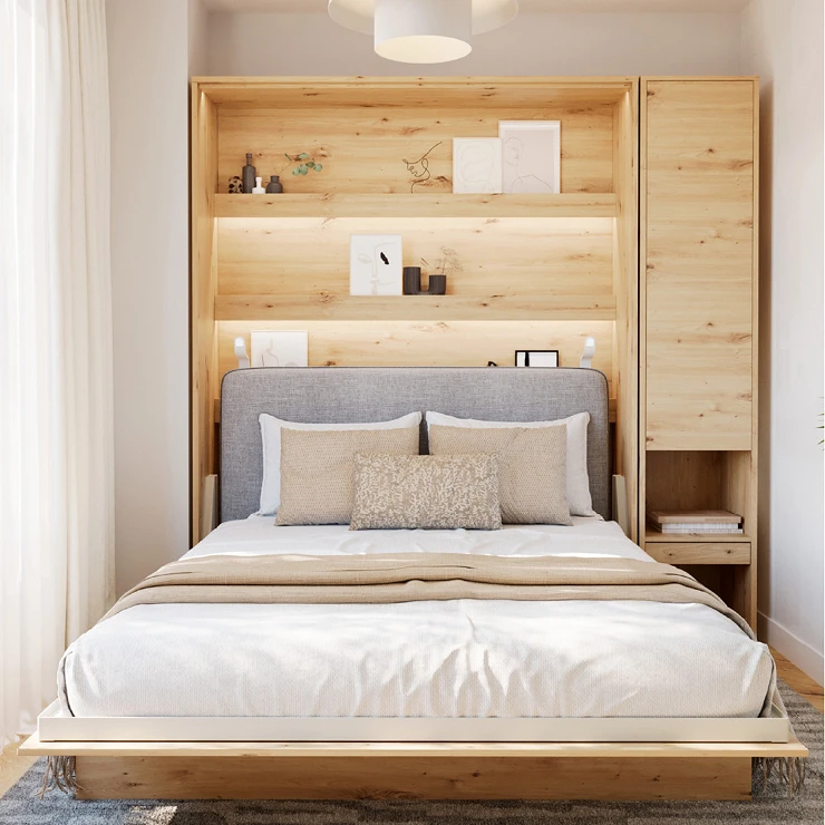 Lenart Sammenleggbar veggseng Bed Concept Artisan Eik 131x218 cm