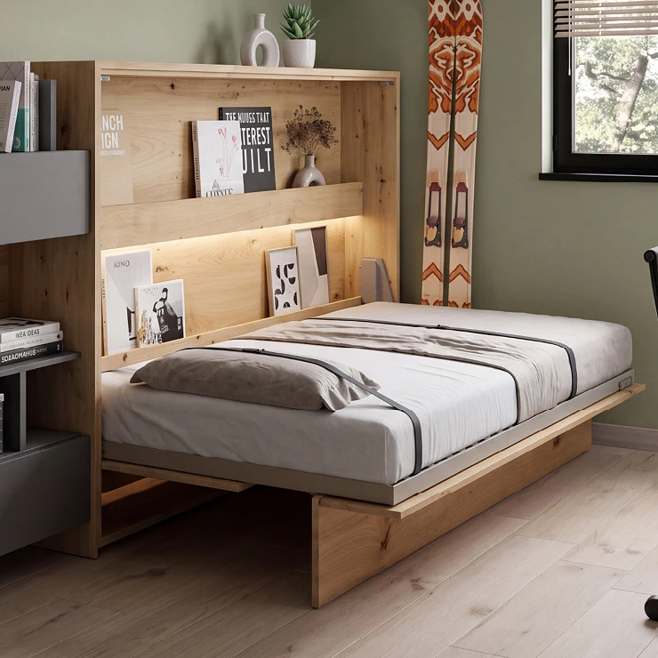 Lenart Sammenleggbar veggseng Bed Concept Artisan Eik 211x138 cm