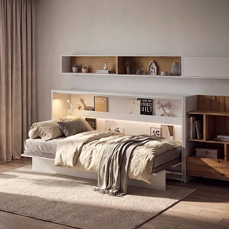Lenart Sammenleggbar veggseng <strong>Bed Concept</strong>  Hvit 211x108 cm