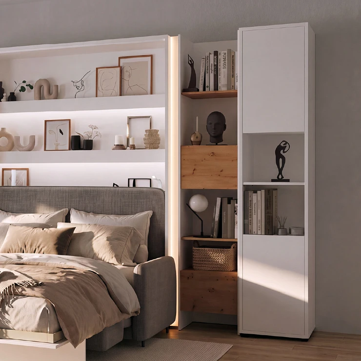 Lenart Vegghylle Bed Concept Hvit 45x218 cm