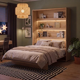 Lenart Sammenleggbar veggseng <strong>Bed Concept</strong>  Artisan Eik 171x218 cm