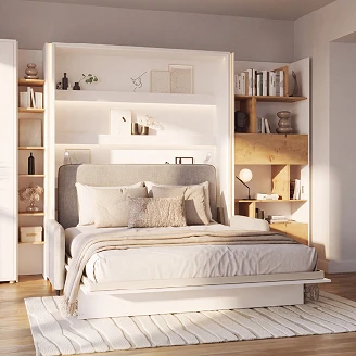 Lenart Sammenleggbar veggseng <strong>Bed Concept</strong>  Hvit 191x218 cm