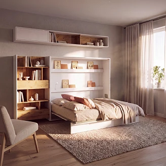 Lenart Sammenleggbar veggseng <strong>Bed Concept</strong>  Hvit 211x178 cm