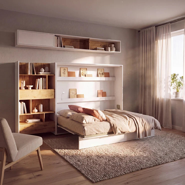 Lenart Sammenleggbar veggseng Bed Concept Hvit 211x178 cm