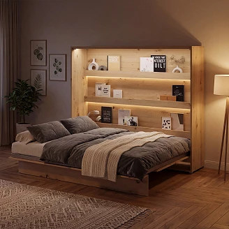 Lenart Sammenleggbar veggseng <strong>Bed Concept</strong>  Artisan Eik 211x178 cm