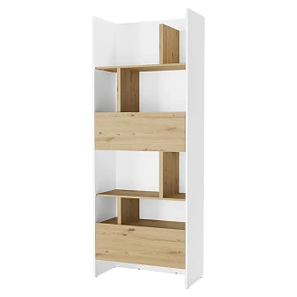 Lenart Bokhylle <strong>Bed Concept</strong>  Hvit, Artisan Eik 84x218 cm