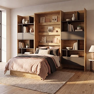 Lenart Bokhylle <strong>Bed Concept</strong>  Artisan Eik, Svart 84x218 cm