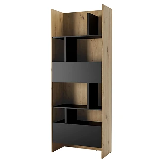 Lenart Bokhylle <strong>Bed Concept</strong>  Artisan Eik, Svart 84x218 cm