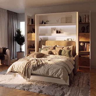 Lenart Bokhylle <strong>Bed Concept</strong>  Hvit, Artisan Eik 44x218 cm