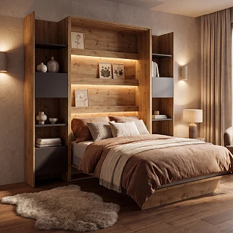 Lenart Bokhylle <strong>Bed Concept</strong>  Artisan Eik, Svart 44x218 cm