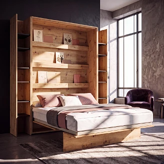 Lenart Bokhylle <strong>Bed Concept</strong>  Artisan Eik, Svart 27x218 cm
