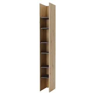Lenart Bokhylle <strong>Bed Concept</strong>  Artisan Eik, Svart 27x218 cm