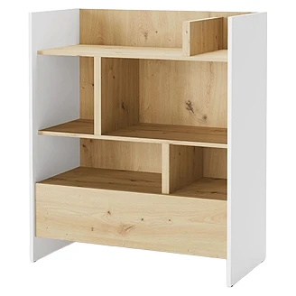 Lenart Bokhylle <strong>Bed Concept</strong>  Hvit, Artisan Eik 92x108 cm
