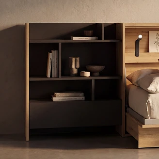 Lenart Bokhylle <strong>Bed Concept</strong>  Artisan Eik, Svart 92x108 cm