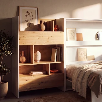 Lenart Bokhylle <strong>Bed Concept</strong>  Hvit, Artisan Eik 92x138 cm
