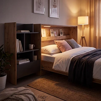 Lenart Bokhylle <strong>Bed Concept</strong>  Artisan Eik, Svart 92x138 cm