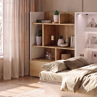 Lenart Bokhylle <strong>Bed Concept</strong>  Hvit, Artisan Eik 92x158 cm