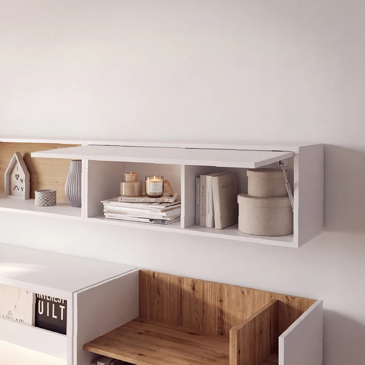 Lenart Vegghylle Bed Concept Hvit 92x33 cm