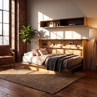 Lenart Vegghylle <strong>Bed Concept</strong>  Artisan Eik, Svart 211x33 cm