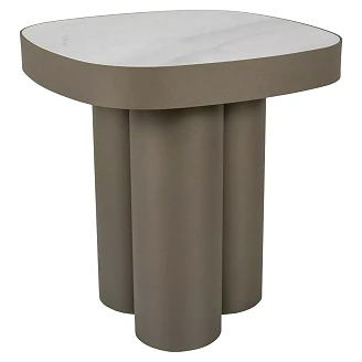 Sofabord Velmora Hvit Nature Cloud, Kobber 48x48 cm