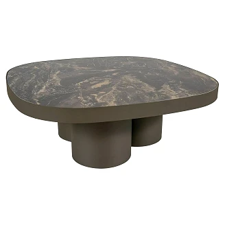 Sofabord Velmora Svart Vulcano, Kobber 100x100 cm