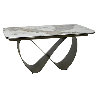 Uttrekkbart spisebord Norevi Hvit Pandoro, Kobber 160x95 cm