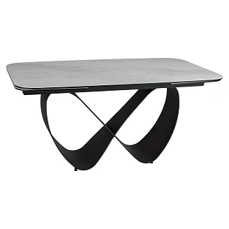 Uttrekkbart spisebord Norevi Hvit Nature Cloud, Svart 160x95 cm