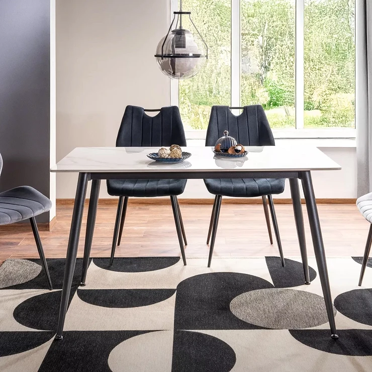 Spisebord Aleria Hvit, Svart 130x70 cm