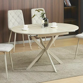 Uttrekkbart spisebord Sorvani Travertine, Kashmir 100x100 cm