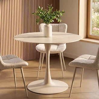 Spisebord Avelia Travertine, Kashmir Ø90 cm