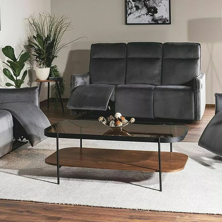 Sofabord Meravi Ravfarget, Valnøtt 120x58 cm