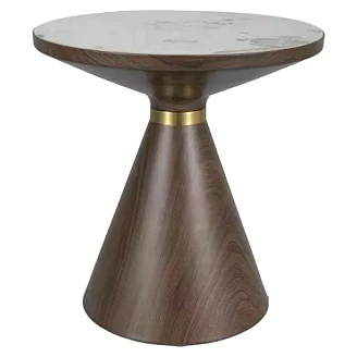 Sofabord Serano Hvit, Brun Ø50 cm
