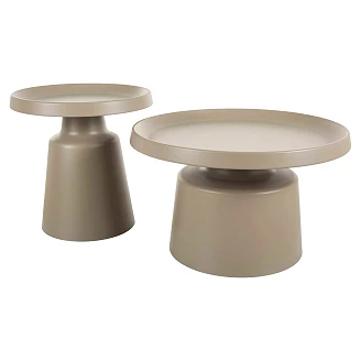 Sett med sofabord Ø50 & Ø70 cm Varelia Beige