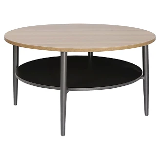 Sofabord Särn Eik, Svart Ø80 cm