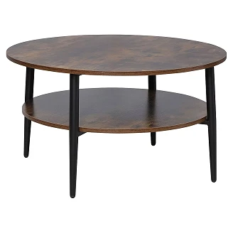 Sofabord Särn Rustikkbrun, Svart Ø80 cm